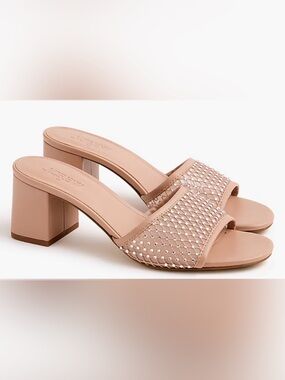 J. Crew Mesh Rhinestone Mule Heels. Size 7. NEW IN BOX!